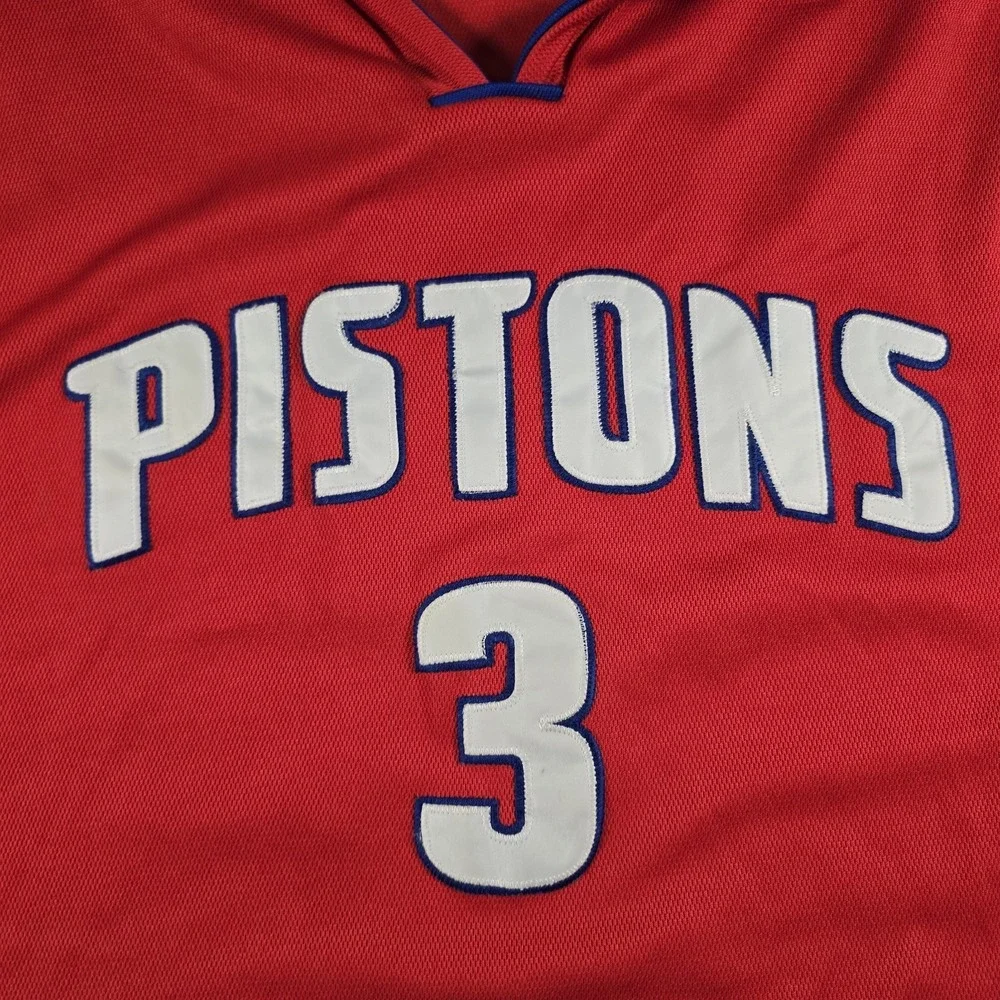 VTG Reebok Detroit Pistons Ben Wallace #3 NBA Swingman Jersey Men's 60 4XL Red